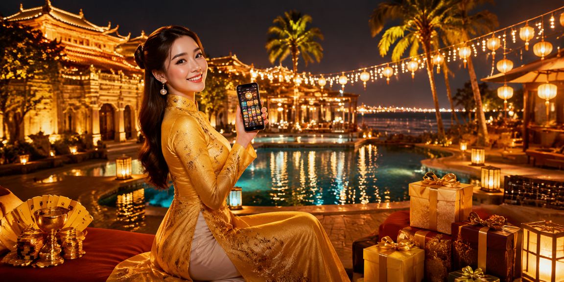 Người dùng Huế trải nghiệm ứng dụng casino trên điện thoại với áo dài