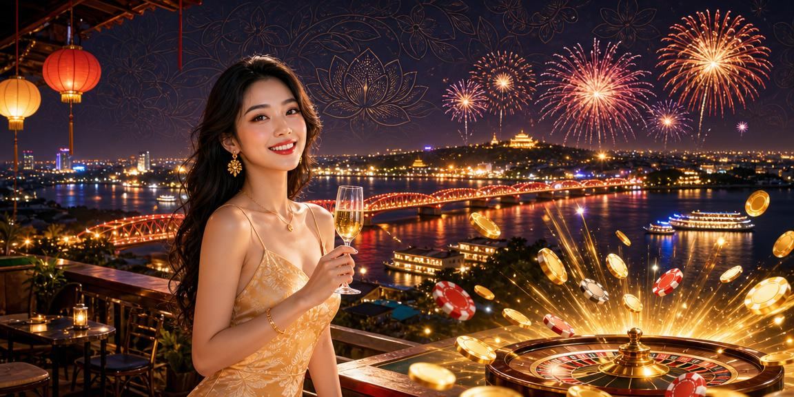Người chơi tại Huế trải nghiệm slot game trong không khí chợ đêm sôi động